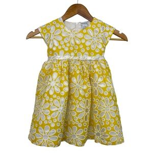 [3T] NEWBERRY Dress Girls Yellow Floral Occasion Dress Ribbon Waist Daisy